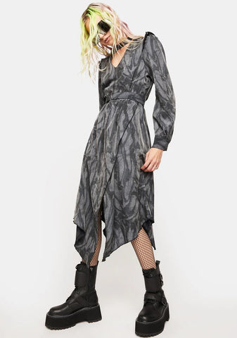 Warning Series Printed Midi Dress