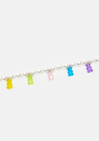 Teddy In Pearls Necklace