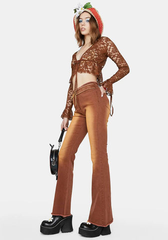 Acoustic Heartbeat Denim Flares