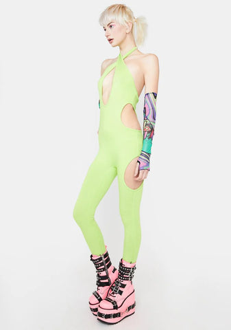 Record Scratch Cutout Catsuit