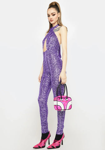 Lilac All Night Long Sequin Jumpsuit