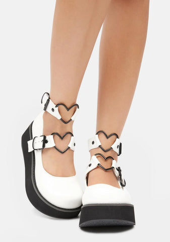 White Sprite Platform Mary Janes