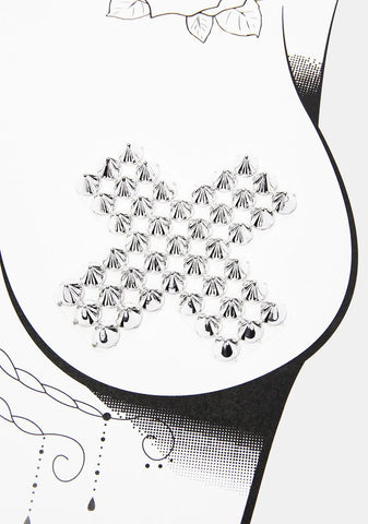 Chrome Bad Ass Spikes Pasties