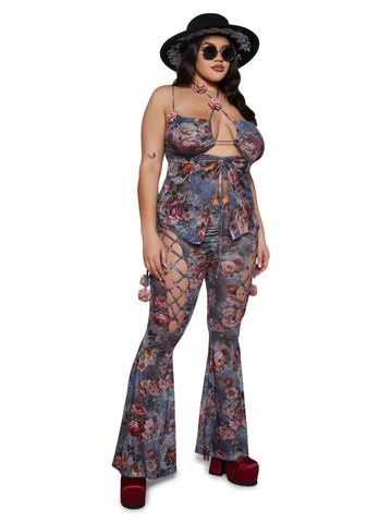 Plus Balcony Serenade Halter Top - Grey