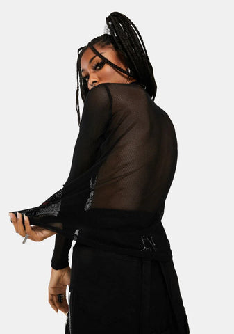 Long Sleeve Fishnet Top