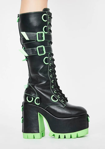 Atomic Wasteland Knee High Boots