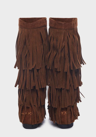 Tan No Playtime Fringe Boots