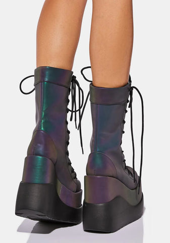 Reflective Deep Void Platform Boots