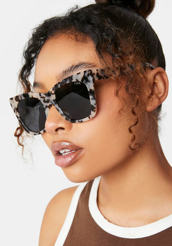 Billie Snow Tort Smoke Sunglasses