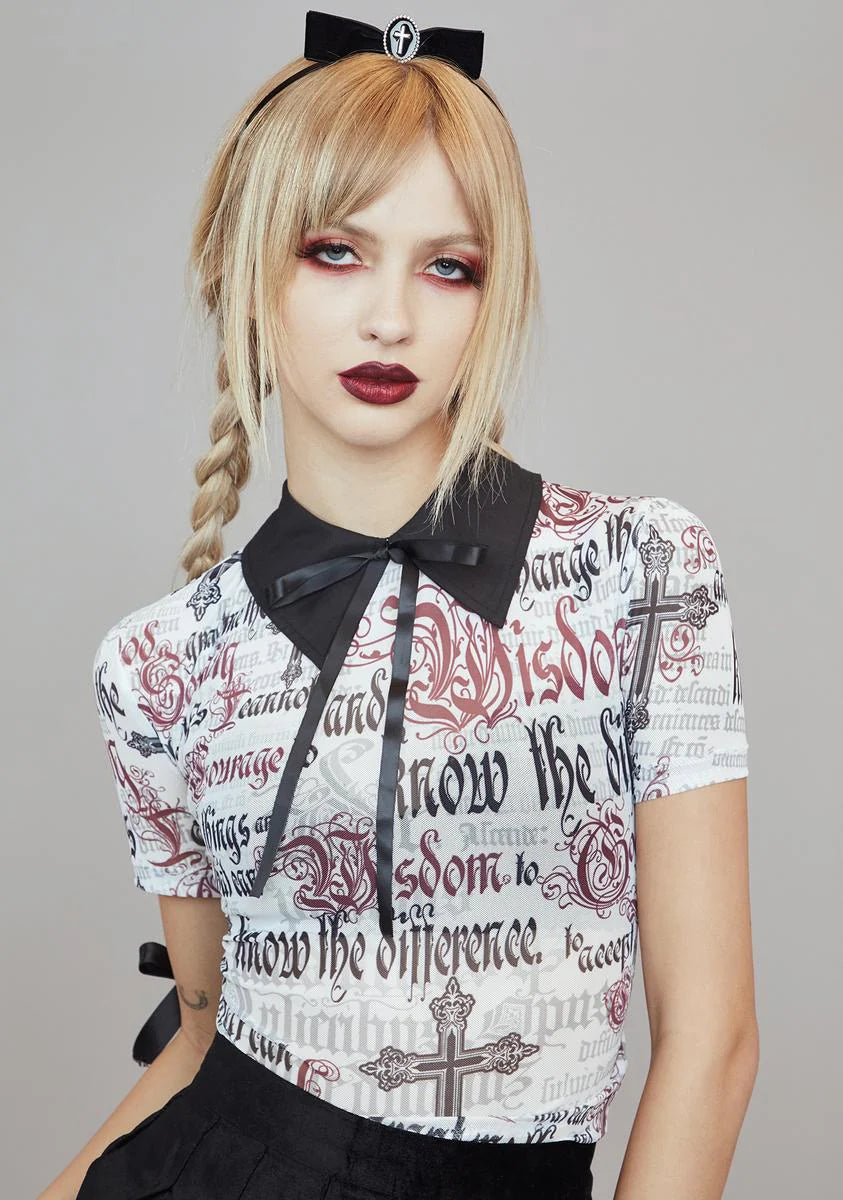 Scarlet Letters Mesh Top