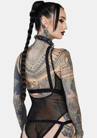 Acting Out Sheer Bodysuit & Harness Set