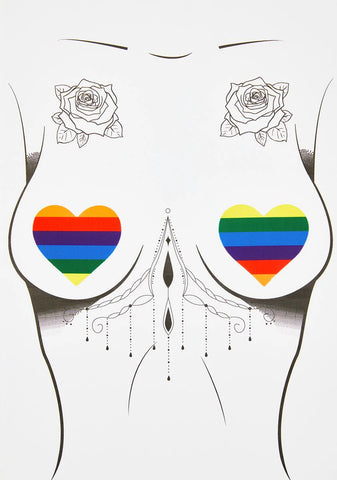 Rainbow Hearts Pasties