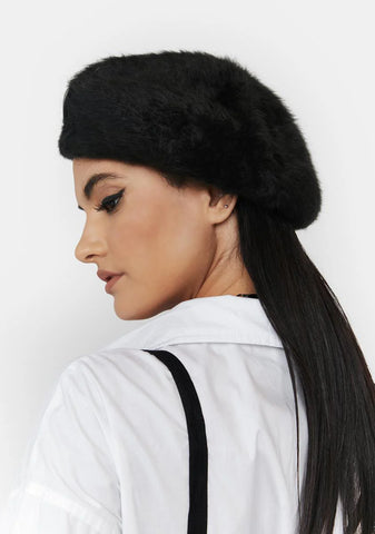 Ain't Easy Being Spooky Fuzzy Heart Beret