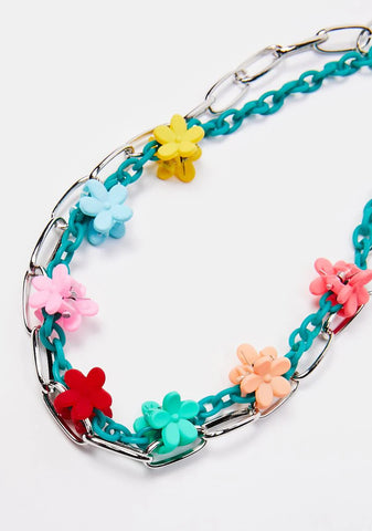 Sneak In Layered Flower Necklace