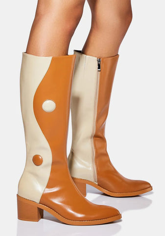 Tan Balancing Act Knee High Boots