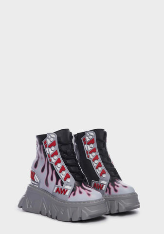 Grey Gooseberry-10 Platform Sneakers