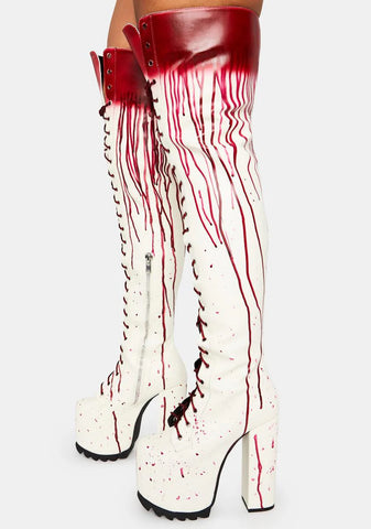 Total Bloodbath Thigh High Boots