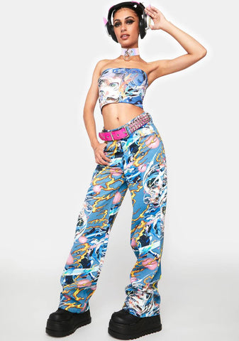 Anime Print Jeans