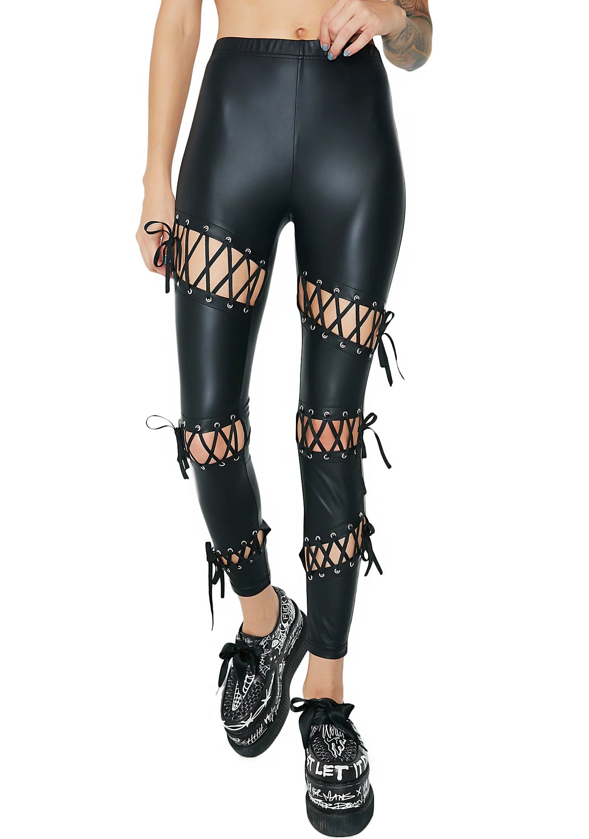 Rebellion Matte Lace-Up Leggings