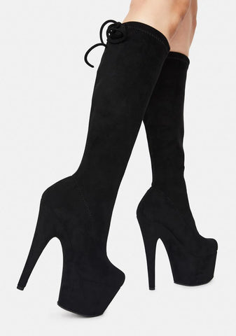 In The Club Platform Knee High Boots