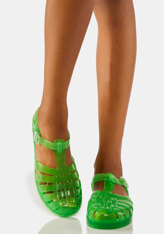 Green Possession Jelly Sandals
