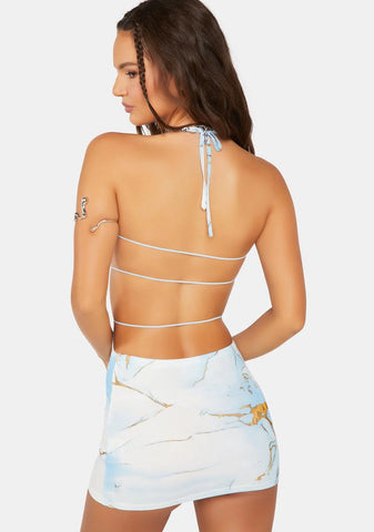 Cyan Marvel At Me Mini Dress