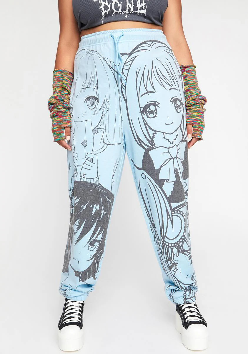 Plus Blue Manga Girls Jogger Sweatpants
