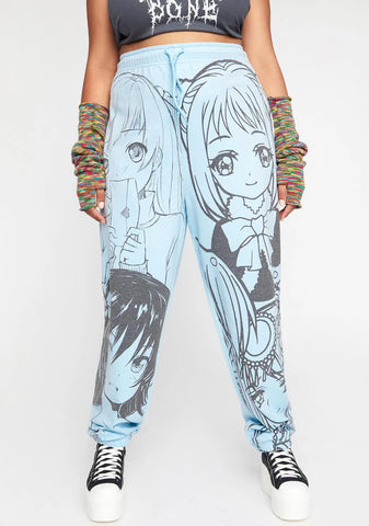 Plus Blue Manga Girls Jogger Sweatpants