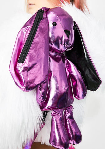 Bossy Bass Bunny Metallic Backpack