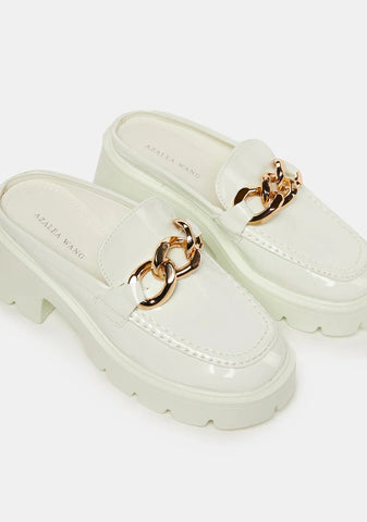 White Peggy Flatform Oxfords