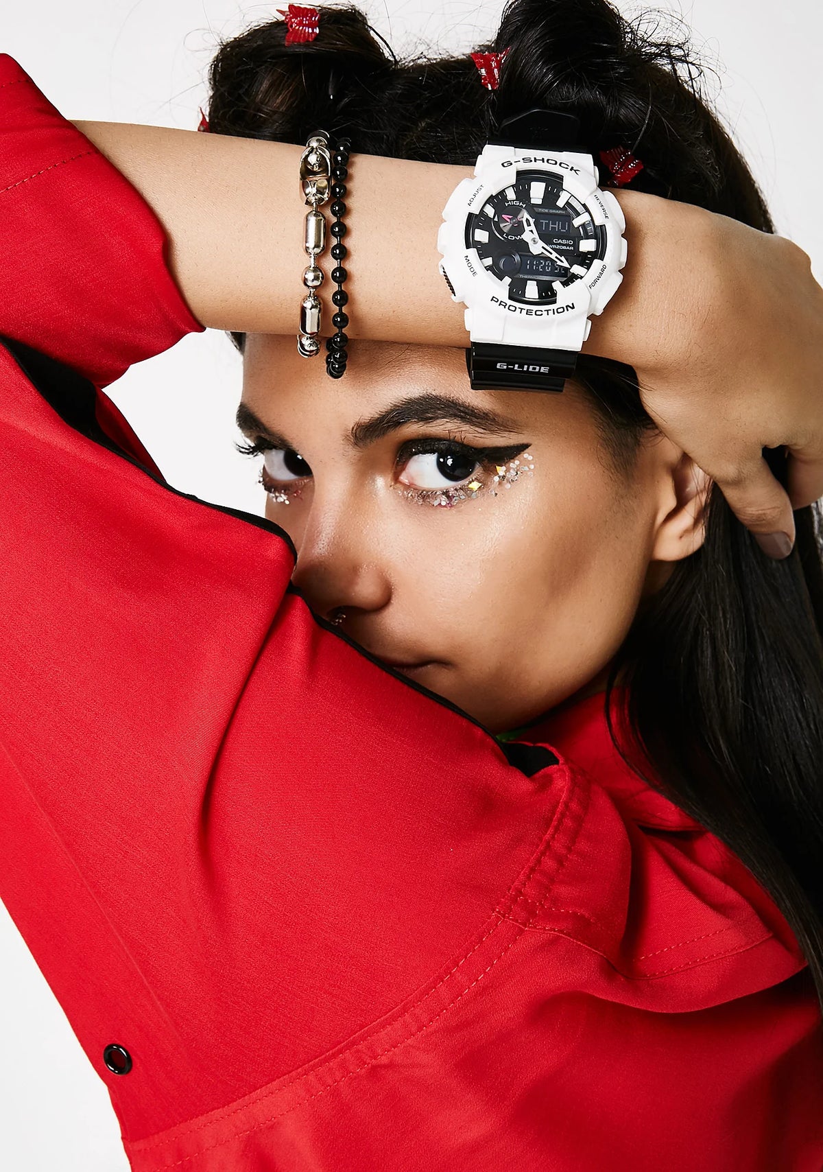 White With Black Band Watch