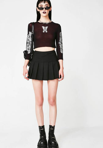 Midnight Pleated Mini Skirt