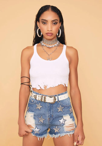 Country Dreamin' Star Denim Shorts