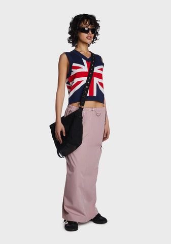 Mauve Gone Backpacking Maxi Skirt