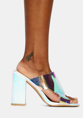 Chrome Stellar Attitude Iridescent Mules
