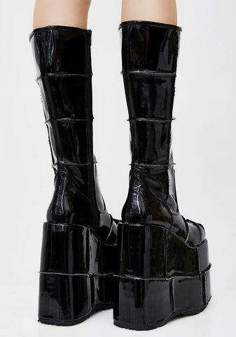 Stack-301 Unisex Platform Knee High Boots