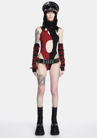 Modulation Two-Tone Bodysuit And Gloves Set