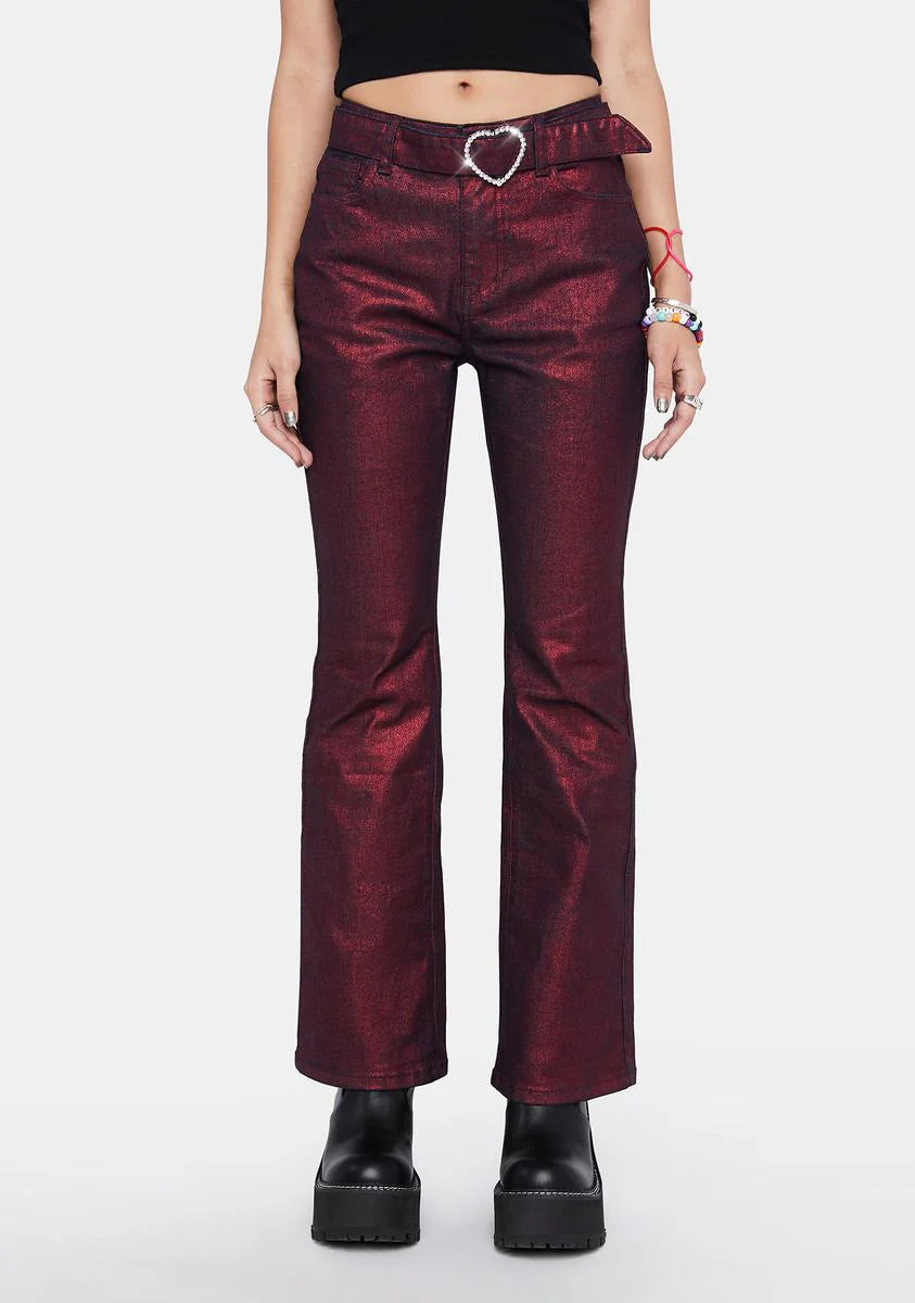 Penny Slot Flared Pants