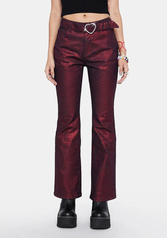 Penny Slot Flared Pants