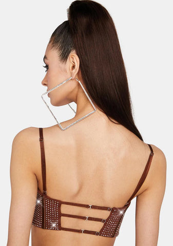 Brown Morph Rhinestone Bustier