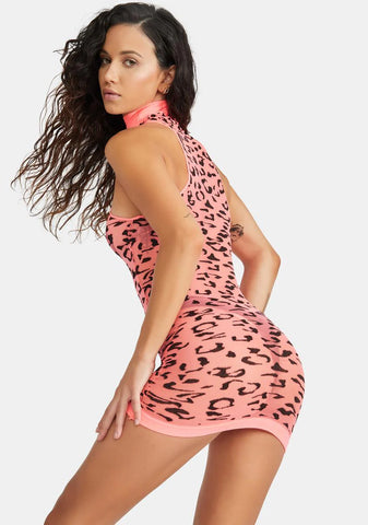 Hey Miss Hellcat Sheer Mini Dress