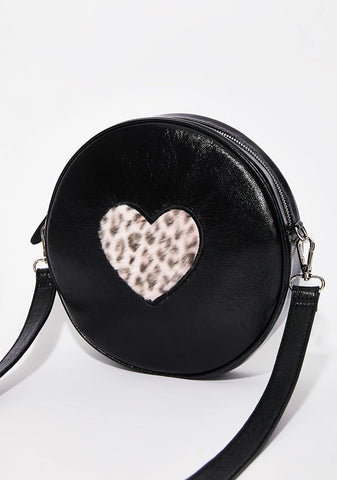 Pink Fur Heart Vinyl Bag