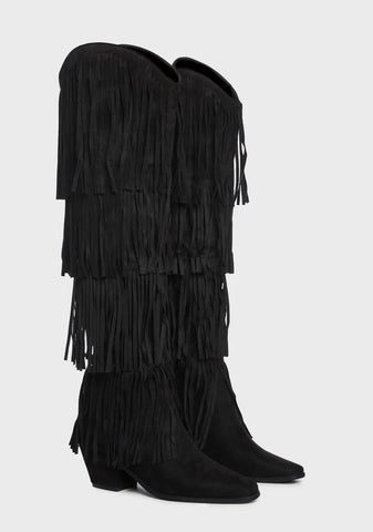 Ride The Beat Fringe Cowboy Boots
