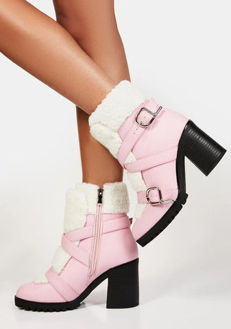 Pink Jayline Ankle Boots