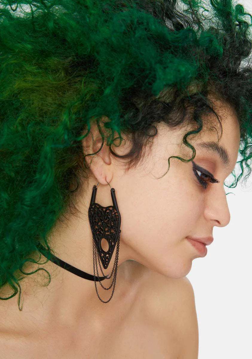 What Lies Beyond Chain Planchette Earrings