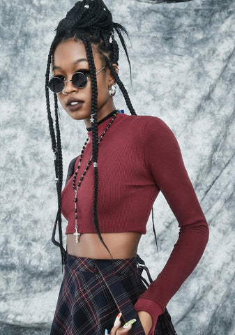 She Won't Burn Long Sleeve Crop Top