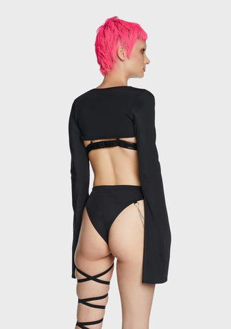 Bell Sleeve Buckle Shrug