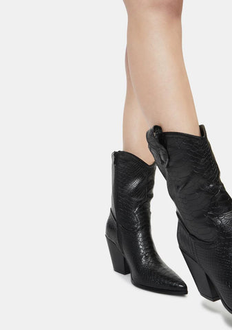 Noir Ring the Bells Cowboy Boots