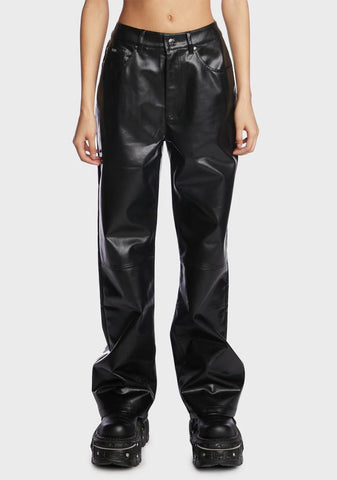 Faux Leather Rider Pants