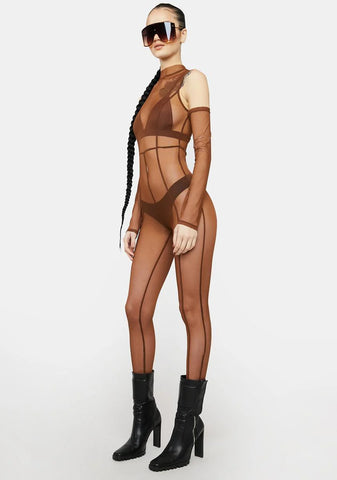 Shake The Room Mesh Jumpsuit Set